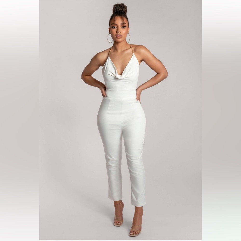 Meshki Luella Plain Cigarette Pant, White XS